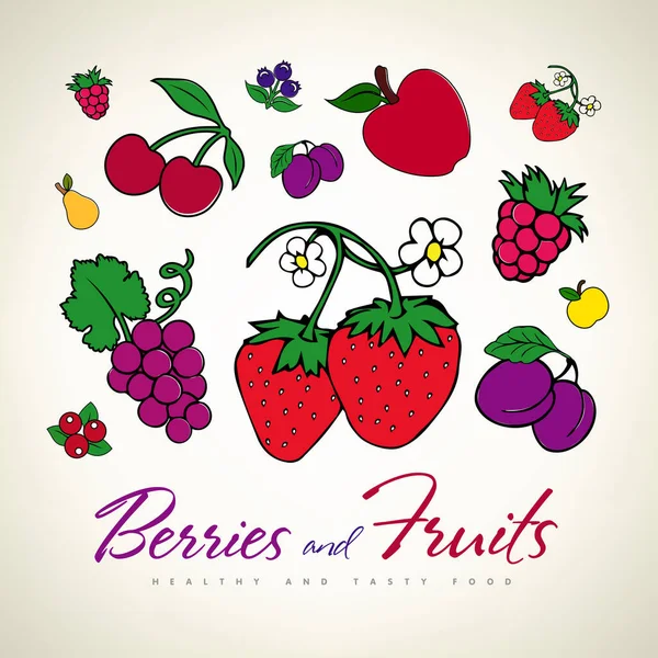 Gyümölcs Bogyó Illusztrációk Élelmiszer Logó Vektor Jogdíjmentes Stock Vektorok