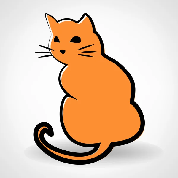 Символ кота - векторная иллюстрация котенка — стоковый вектор