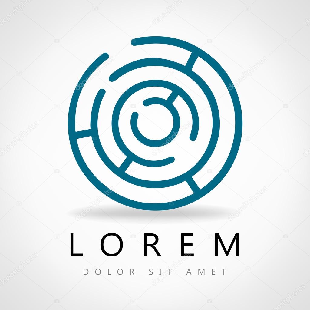 Labyrinth abstract. Puzzle rebus logic. Vector icon.