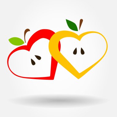 Elma sembolü. Vektör çizim.