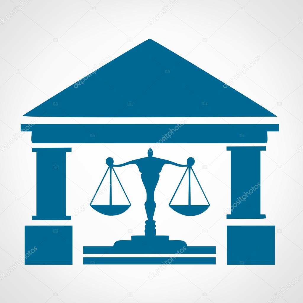 Court Building Icon - vector illustration. Scales balance.