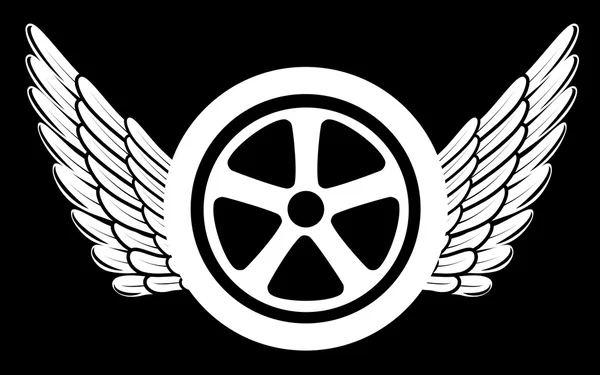 机翼和轮胎的象征。矢量图. — 图库矢量图片