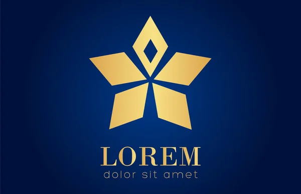 Logotipo estrela de ouro — Vetor de Stock