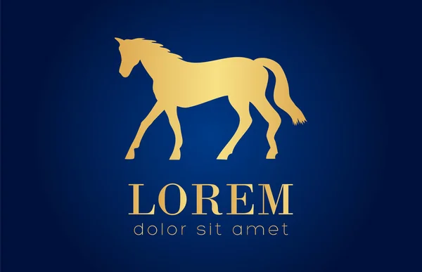 Logotipo de cavalo dourado — Vetor de Stock