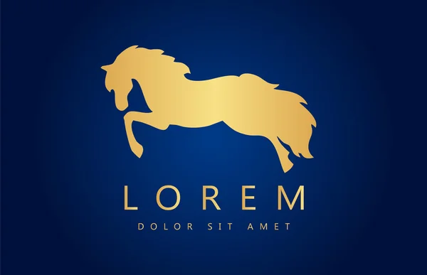 Gyllene hästen logo — Stock vektor
