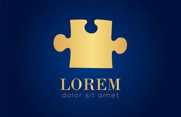 Logo Puzzle dorato — Vettoriale Stock