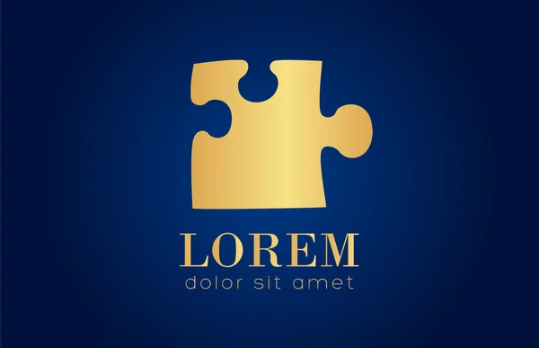 Logo Puzzle doré — Image vectorielle