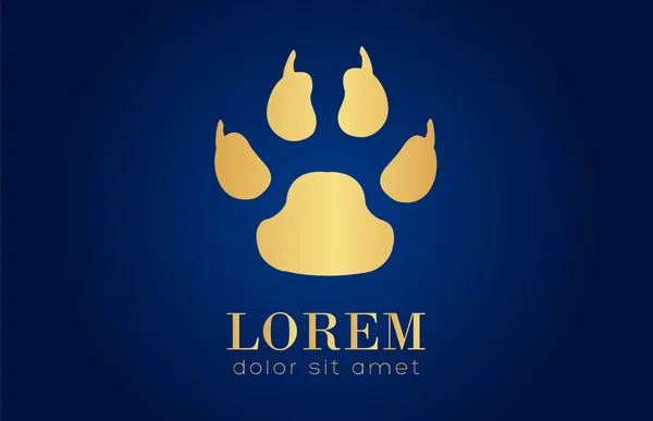 Logo patte de chien doré — Image vectorielle