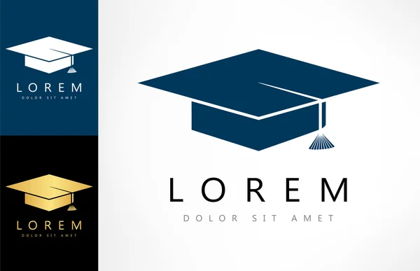 Logo sombrero de graduación — Vector de stock