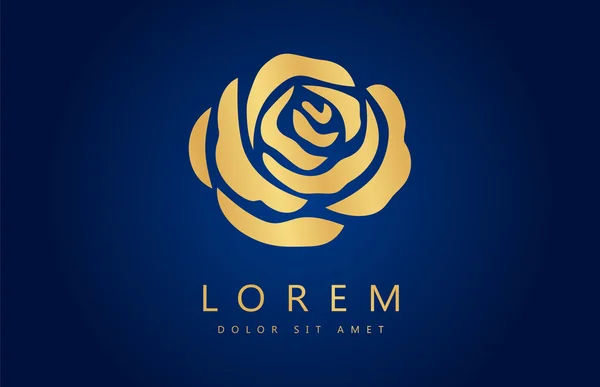 Logo mit goldener Rose — Stockvektor