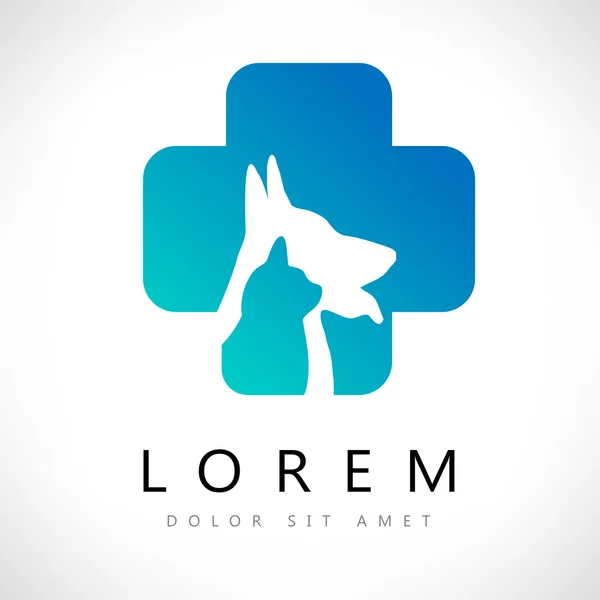 Köpek, kedi logo tıp.