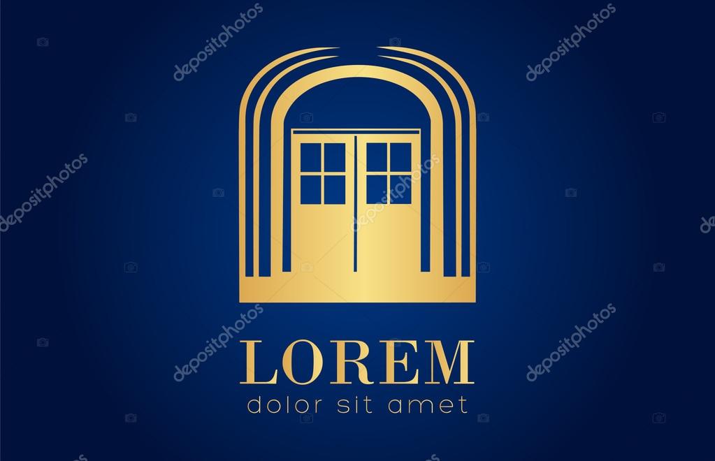 Gold door logo,vector illustration