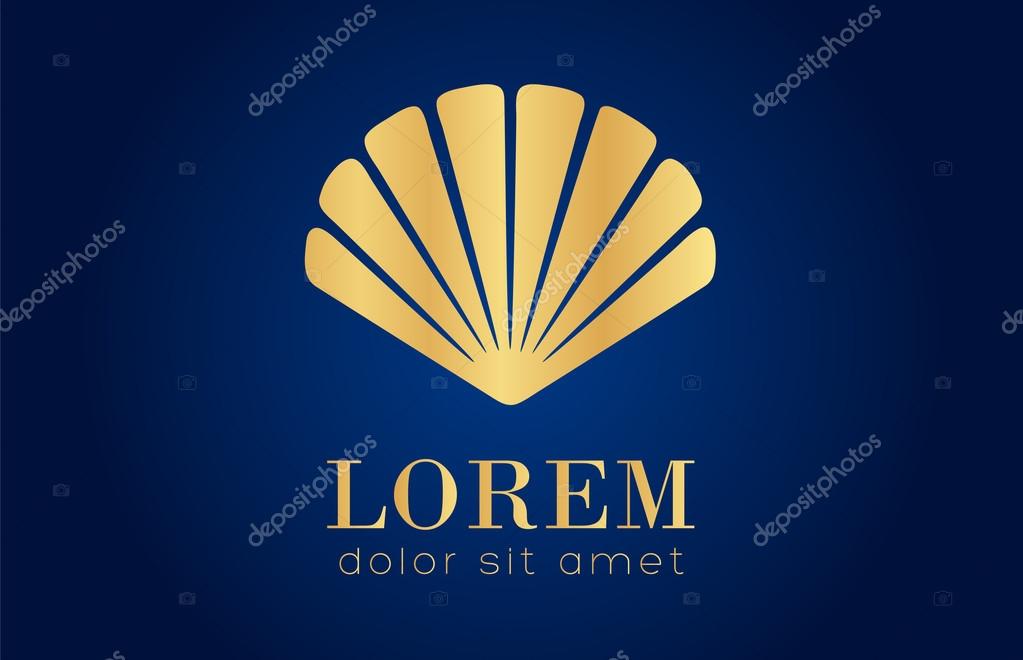 Sea shell logo. Vector illustration.