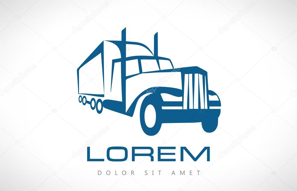 Truck silhouette logo,vector illustration
