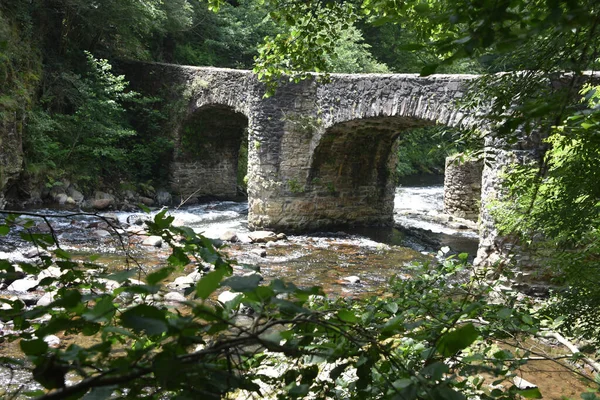 Puente Las Brujas Leitzaran Rivier Andoian Gipuzkoa Baskenland Spanje — Stockfoto