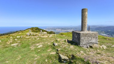 Hondarribia, Spain - 29 Aug 2021: Views of the Basque Country and Cantabrian coast from the summit of Mount Jaizkibel clipart