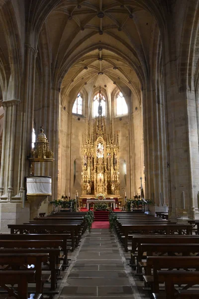 Hondarribia España Ago 2021 Interior Iglesia Santa Maria Casco Antiguo — Foto de Stock