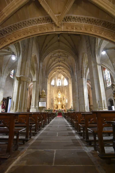 Hondarribia España Ago 2021 Interior Iglesia Santa Maria Casco Antiguo — Foto de Stock