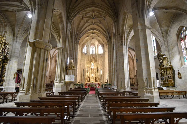 Hondarribia España Ago 2021 Interior Iglesia Santa Maria Casco Antiguo — Foto de Stock