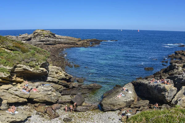 Vandringsleder Längs Den Karga Baskiska Kusten Nära Mount Jaizkibel Hondarribia — Stockfoto