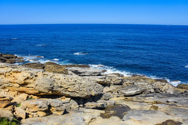 Färgglada Sandsten Klippformationer Kantabriska Kusten Mount Jaizkibel Baskien Spanien — Stockfoto