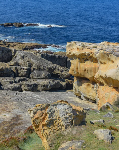 Colourful Sandstone Rock Formations Cantabrian Coastline Mount Jaizkibel Basque Country — Stock Photo, Image