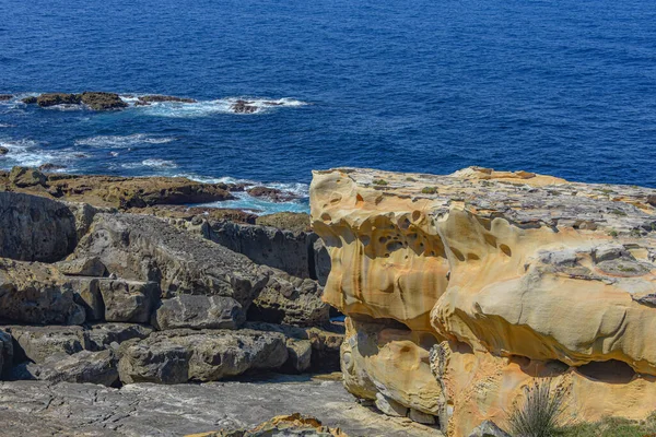 Colourful Sandstone Rock Formations Cantabrian Coastline Mount Jaizkibel Basque Country — Stock Photo, Image