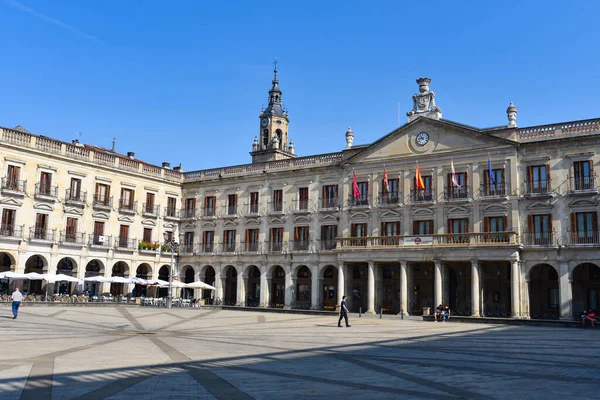 Vitoria Gasteiz España Agosto 2021 Plaza España Casco Antiguo Vitoria — Foto de Stock