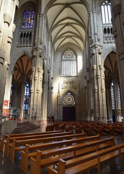 Vitoria Gasteiz Spain Aug 2021 Interior Cathedral Santa Maria New — стокове фото