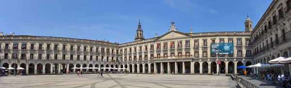 Vitoria Gasteiz Hiszpania Sierpnia 2021 Plaza Espana Lub Plaza Nueva — Zdjęcie stockowe