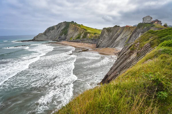 Zumaia Espanha Agosto 2021 Igreja San Telmo Penhascos Flysch Costa — Fotografia de Stock