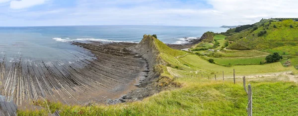 Zumaia ve Deba, İspanya arasında Bask Sahili UNESCO Global Geopark 'taki Flysch kaya oluşumları