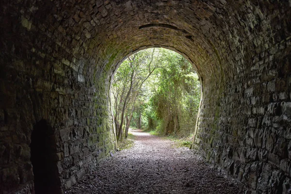 Old Stone Tunnel Footpath Basque Coast Geopark Zumaia Deba Spain — Stock Photo, Image