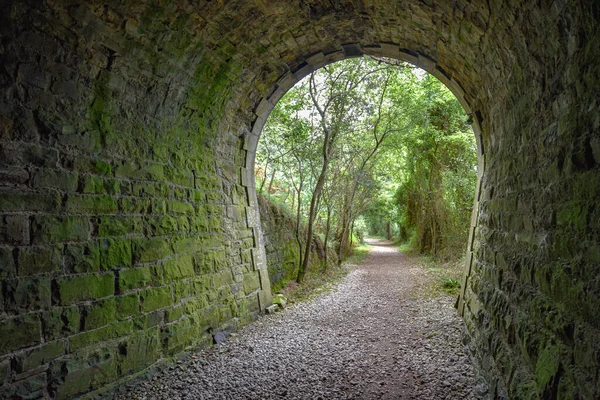 Old Stone Tunnel Footpath Basque Coast Geopark Zumaia Deba Spain — Stock Photo, Image