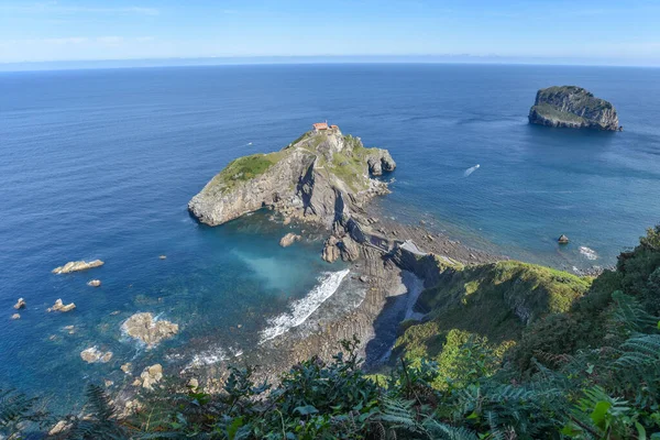 Ermita Iglesia San Juan Gaztelugatxe Costa Vasca Cerca Bermeo Bilbao —  Fotos de Stock