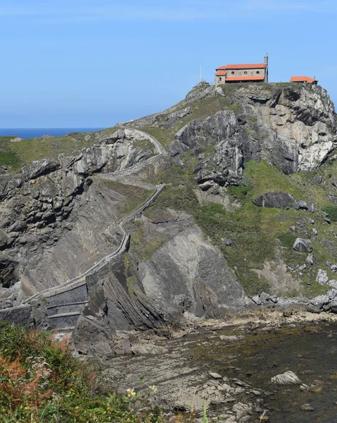 San Juan Gaztelugatxe Hermitage Och Kyrka Den Baskiska Kusten Nära — Stockfoto