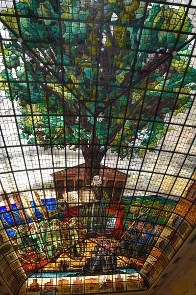 Guernica Espanha Setembro 2021 Árvore Gernika Tecto Vitral Casa Assembleia — Fotografia de Stock