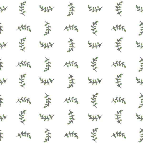 Seamless hand-drawn pattern with doodle leaves. Vector illustration. — Stock Vector