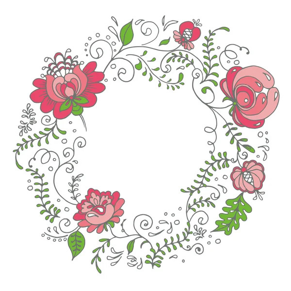 Motif floral sans couture dessiné à la main. Illustration vectorielle . — Image vectorielle