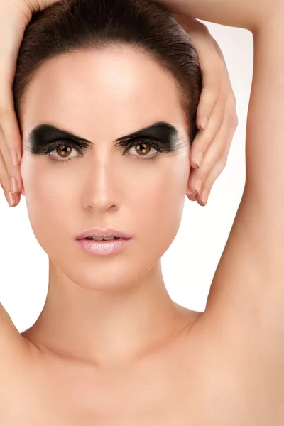 Beauty shot umělecké kouřové oči na krásný model — Stock fotografie