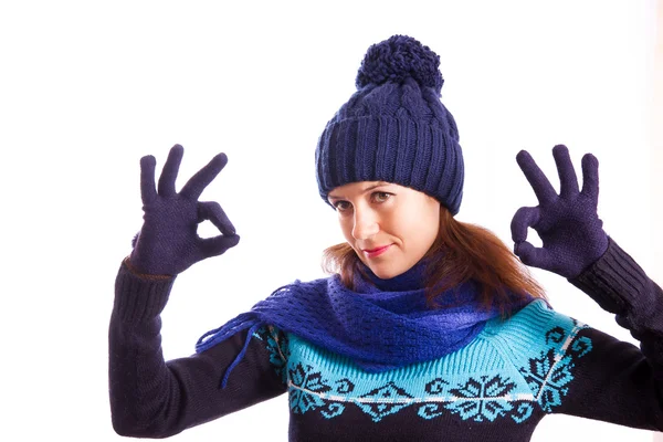 Girl in knitted cap Royalty Free Stock Photos