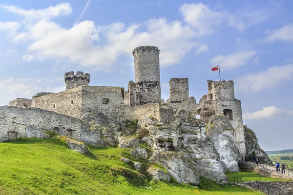 As antigas ruínas do castelo de Ogrodzieniec, Polónia . Imagens De Bancos De Imagens Sem Royalties