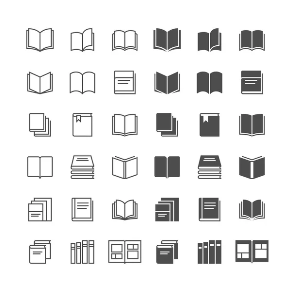 Iconos de libro, incluidos normal y habilitar el estado . — Archivo Imágenes Vectoriales