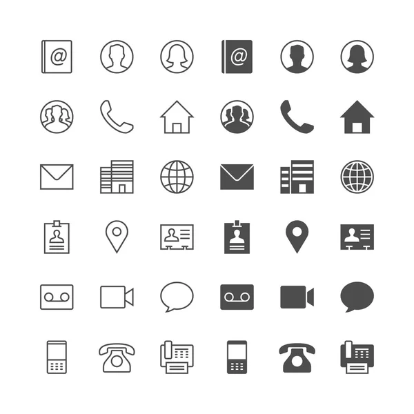 Contact icons, included normal and enable state. — Stock Vector