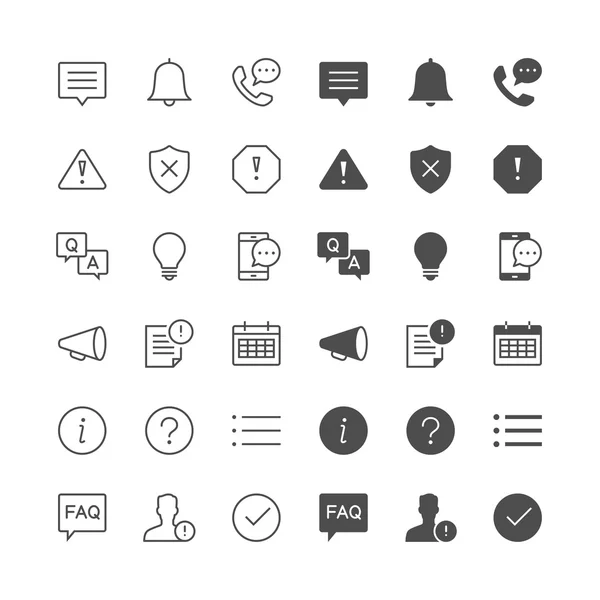 Information and notification icons, included normal and enable s — Stock Vector