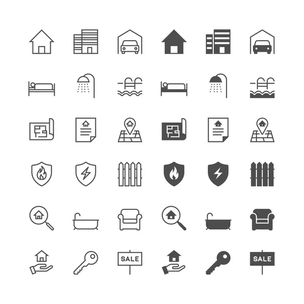 Reestate icons, included normal and enable state . — стоковый вектор