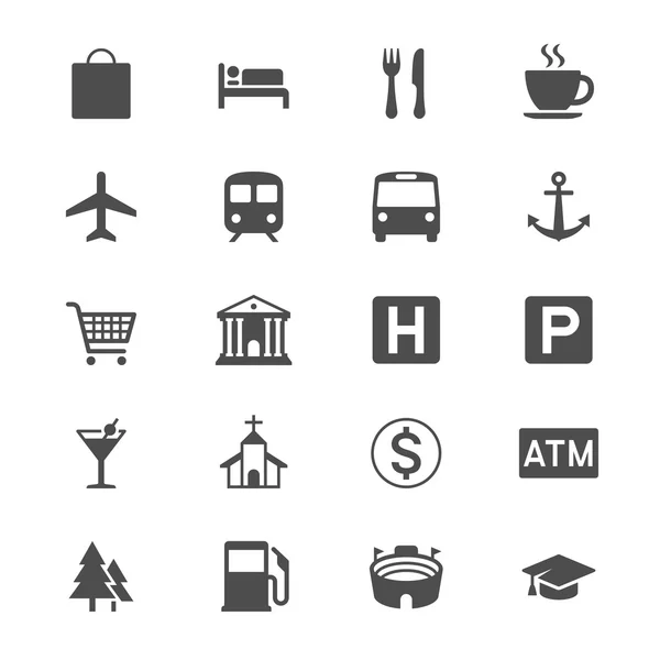 Map and location flat icons — Stock Vector