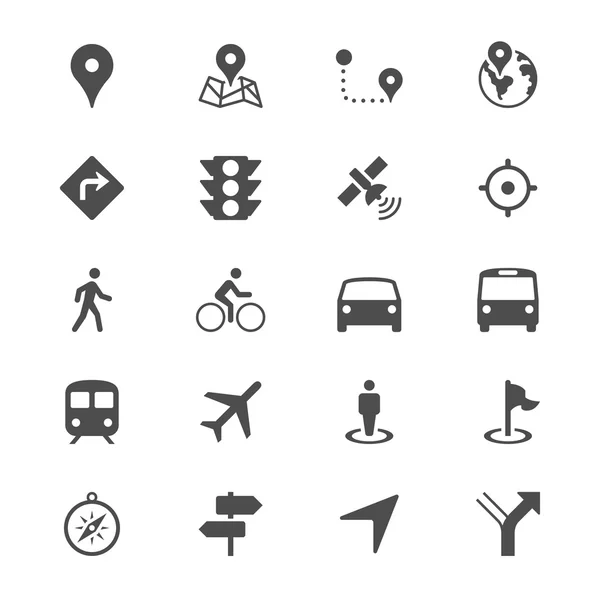 Navigation flat icons — Stock Vector