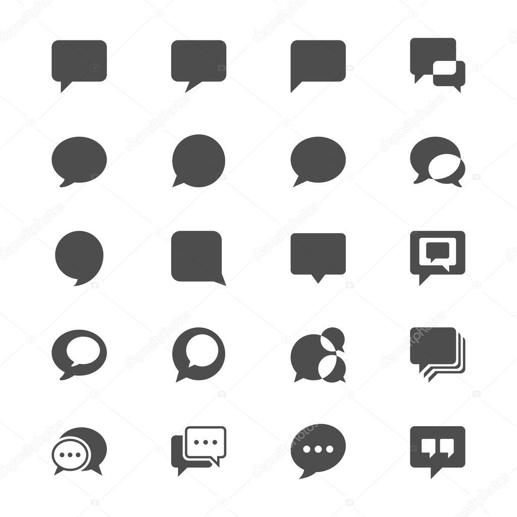speech bubble flat icons