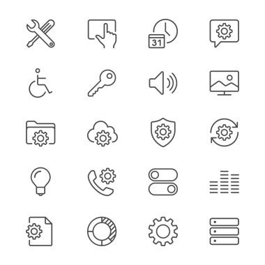Setting thin icons clipart